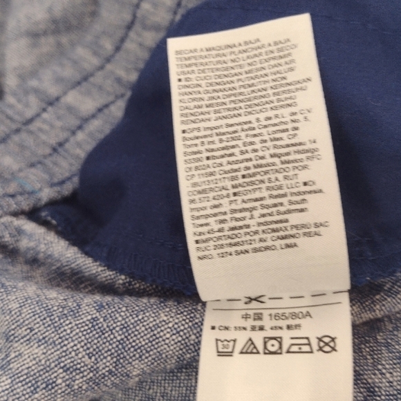 Old Navy Women's Chambray Blue Linen Blend Pull Up High -waist  Pants - Picture 7 of 14